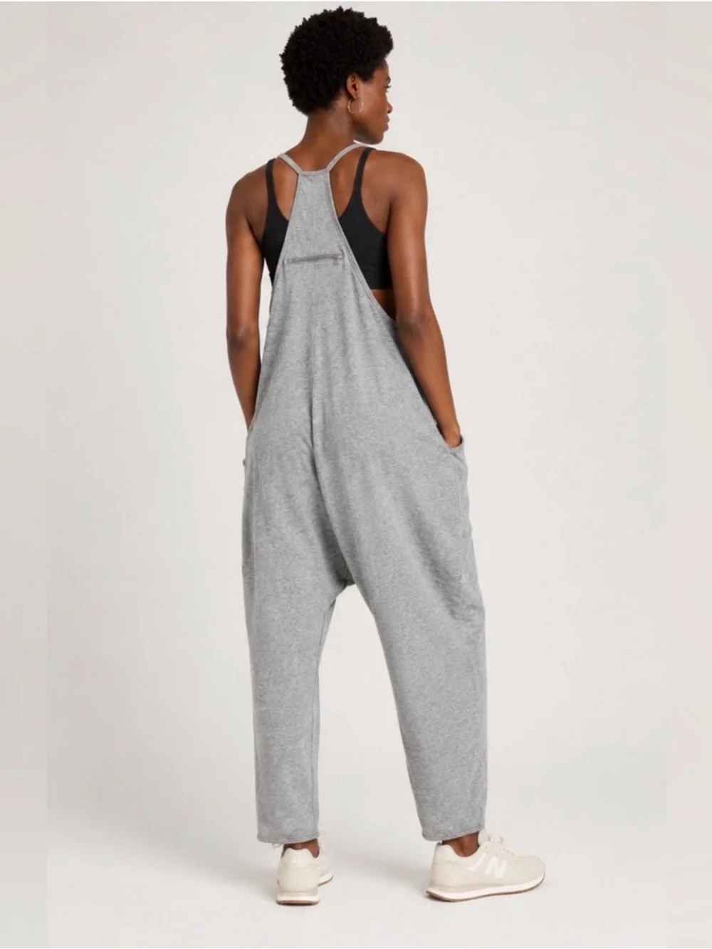 Free People Hot Shot Onesie Jumpsuit Gray Harem Romper Pockets Small